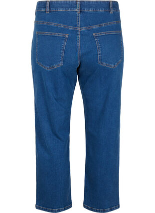 Zizzi Jean court avec une coupe droite Vera, Blue Denim, Packshot image number 1