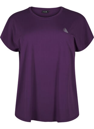 Zizzi T-shirt de sport uni, Purple Pennant, Packshot image number 0