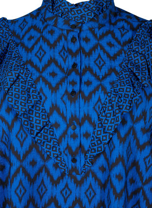 Zizzi Chemise blouse en viscose avec des détails froncés, True blue w. Black, Packshot image number 2