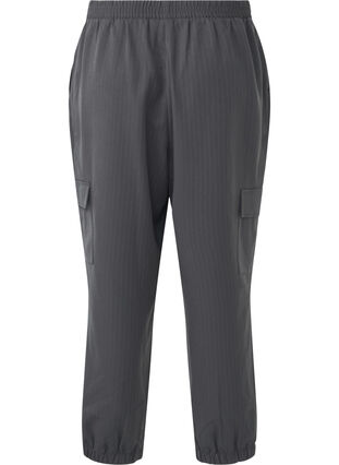 Zizzi Pantalon avec poches cargo et taille élastiquée, Dark Shadow Pin St., Packshot image number 1