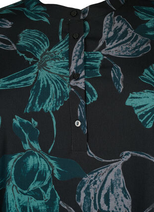 Zizzi FLASH - Tunique florale à manches longues, Black Scarab Flower, Packshot image number 2