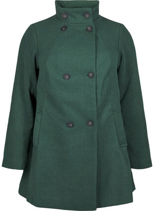 Zizzi Trench court avec coupe trapèze, Trekking Green Mel., Packshot image number 0