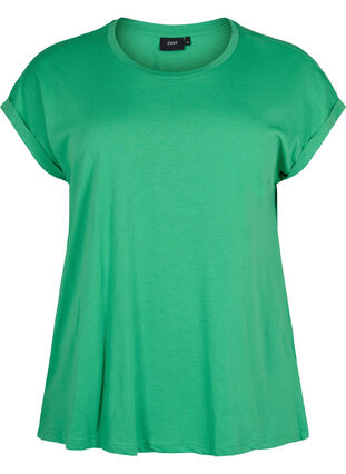 Zizzi T-shirt à manches courtes en mélange de coton, Kelly Green, Packshot image number 0