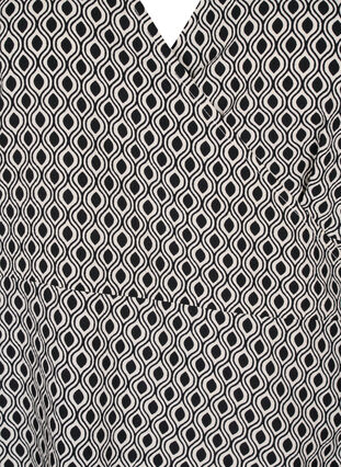 Zizzi FLASH - Robe portefeuille à manches courtes, Black White Graphic, Packshot image number 2