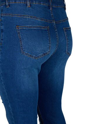 Zizzi Jean slim avec traces d'abrasion, Blue Denim, Packshot image number 3