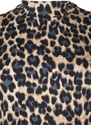 Zizzi FLASH - Blouse à manches longues avec col roulé, Leopard Print , Packshot image number 2