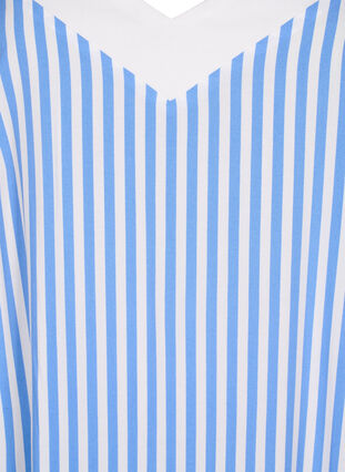 Zizzi FLASH - Robe à bretelles rayée en viscose, L. Blue White Stripe, Packshot image number 2