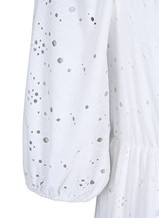 Zizzi Robe longue avec un motif en dentelle et une encolure carrée, Bright White, Packshot image number 3