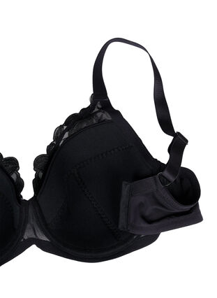 Zizzi Soutien-gorge rembourré à armatures avec broderie, Black, Packshot image number 3