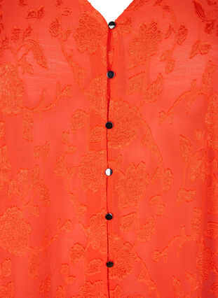 Zizzi Chemise à manches longues avec look jacquard, Orange.com, Packshot image number 2