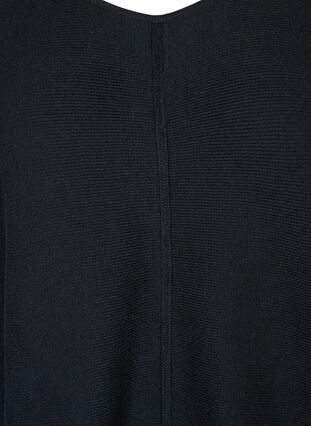 Zizzi Blouse tricotée à manches 3/4, Black, Packshot image number 2