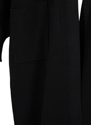 Zizzi Cardigan long en tricot avec poches, Black, Packshot image number 3