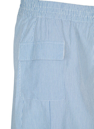 Zizzi Jupe courte en coton avec ceinture élastique, Nebulas B. W. Stripe, Packshot image number 2