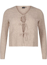 Cardigan en maille avec lien à nouer, Simply Taupe Mel., Packshot