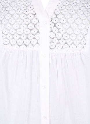 Zizzi FLASH – Chemise avec détails en crochet, Bright White, Packshot image number 2