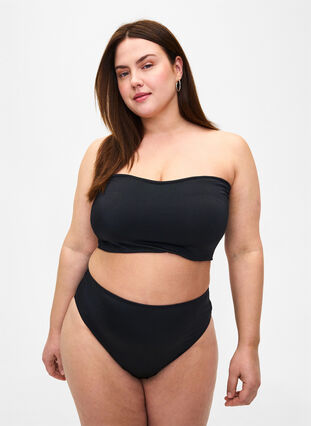Zizzi Bas de bikini de couleur unie avec taille régulière, Black, Model image number 0
