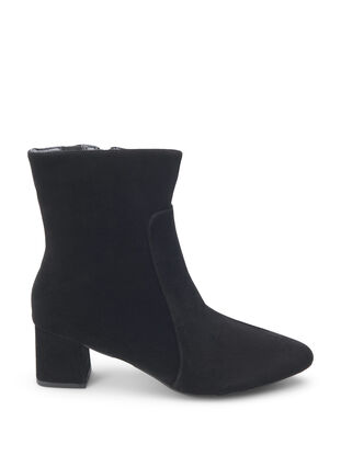 Zizzi Large – Bottes en daim à talon, Black, Packshot image number 0