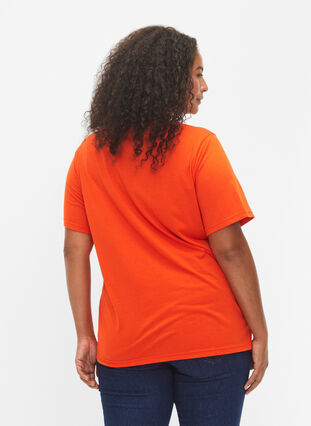 Zizzi FLASH - T-shirt avec motif, Orange.com, Model image number 1