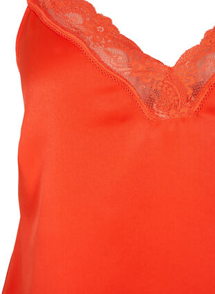 Zizzi FLASH - Top avec col en V et bord en dentelle, Orange.com, Packshot image number 2