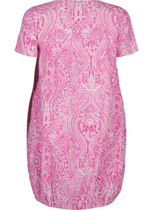 Zizzi Robe en coton imprimé à manches courtes, Shocking P. Paisley , Packshot image number 1