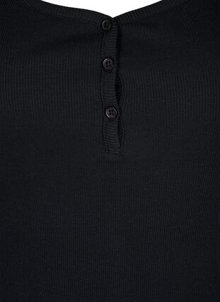 Zizzi Débardeur côtelé avec boutons, Black, Packshot image number 2