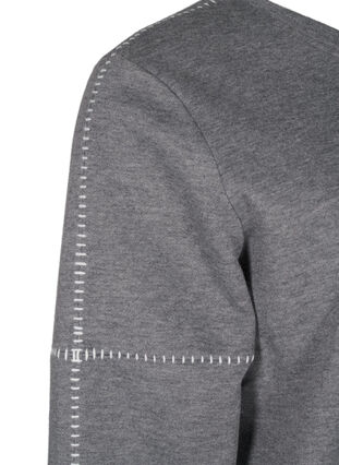 Zizzi Sweat-shirt avec coutures contrastées, Medium Grey Mél, Packshot image number 3