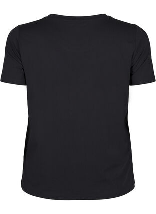 Zizzi T-shirt d'entraînement avec coupe étroite et col rond, Black, Packshot image number 1