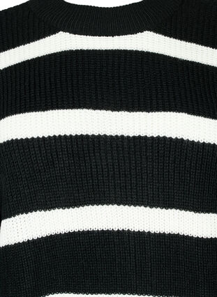 Zizzi FLASH - Pull en tricot rayé, Black/White Stripe, Packshot image number 2