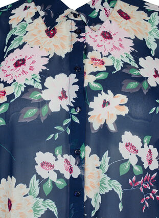 Zizzi FLASH - Chemise à manches longues avec imprimé floral, Navy Flower, Packshot image number 2