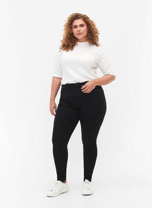 Zizzi Jean Amy super slim à taille haute, Black, Model image number 0