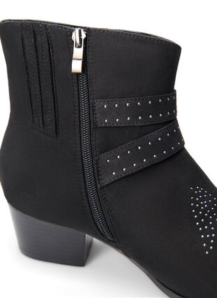 Zizzi Large - Botte courte avec clous et boucles, Black, Packshot image number 4