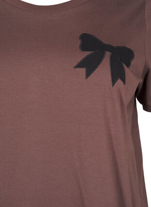 Zizzi T-shirt en coton avec nœud papillon, C. Martini W. Black, Packshot image number 2