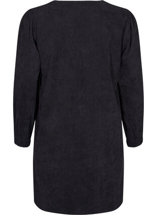 Zizzi Robe courte en velours à manches longues, Black, Packshot image number 1