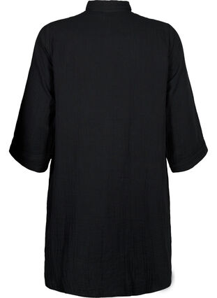 Zizzi Chemise longue en mousseline de coton, Black, Packshot image number 1