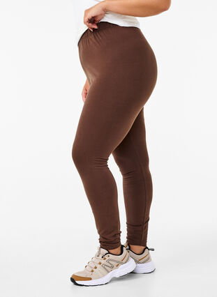 Zizzi Leggings en coton avec doublure, Chocolate Martini, Model image number 2