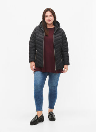 Zizzi Veste légère à capuche, Black, Model image number 3