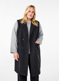 Gilet long en imitation laine, Dark Grey Melange, Model