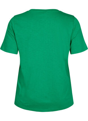 Zizzi T-shirt basique à manches courtes avec col en V, Jolly Green, Packshot image number 1