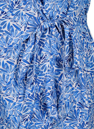 Zizzi FLASH - Robe portefeuille à manches courtes, White Blue AOP, Packshot image number 3