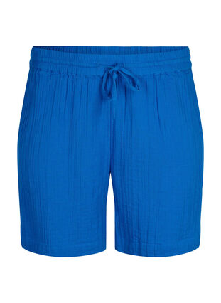 Zizzi Short en mousseline de coton avec poches, Victoria blue, Packshot image number 0