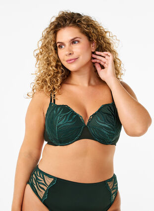 Zizzi Soutien-gorge moulé à motif brodé, Scarab, Model image number 0