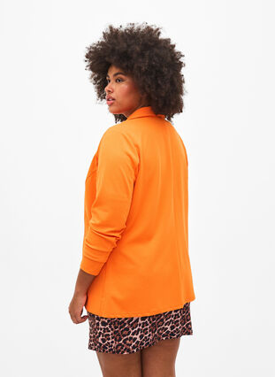 Zizzi Blazer à poches, Vibrant Orange, Model image number 1