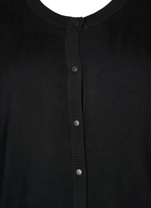 Zizzi Cardigan en tricot avec col rond et boutons, Black, Packshot image number 2