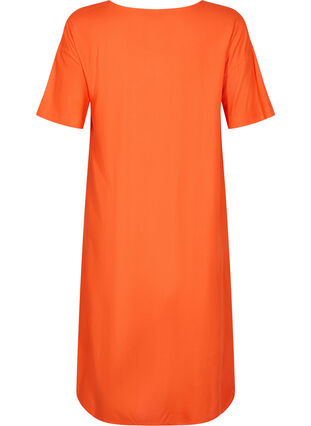 Zizzi Robe chemise à manches courtes en viscose, Mandarin Red, Packshot image number 1