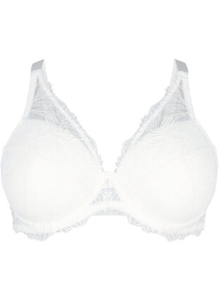 Zizzi Soutien-gorge en dentelle rembourré avec armature, Bright White, Packshot image number 0