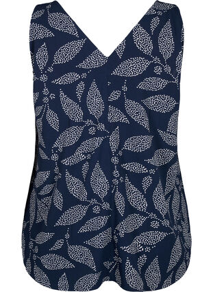 Zizzi Top floral avec col en V, Navy B. w. Dot Leaf, Packshot image number 1