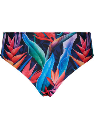 Zizzi Bas de bikini à imprimé et taille haute, Bright Leaf, Packshot image number 1