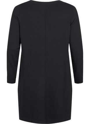 Zizzi Robes tricotées en mélange coton-viscose, Black, Packshot image number 1