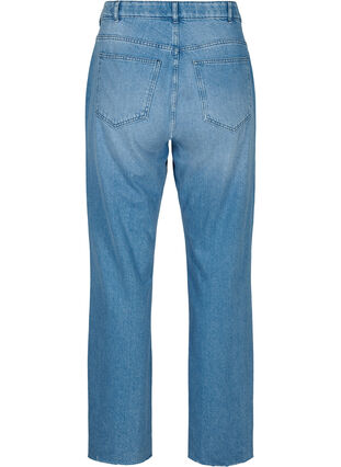 Zizzi Jean droit avec bords bruts, Medium Blue, Packshot image number 1