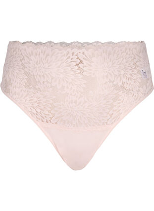 Zizzi String taille haute en dentelle, Peach Blush, Packshot image number 0